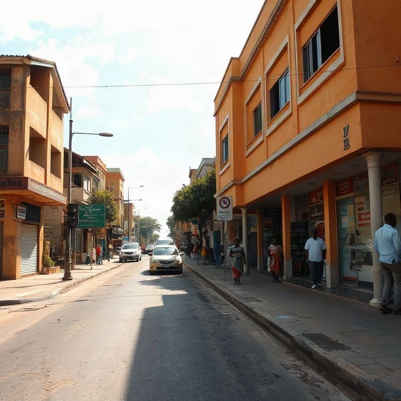 Nkrumah Road in Mombasa on a sunny afternoon